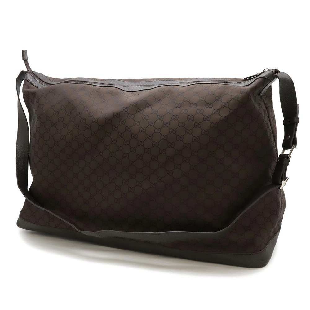 Gucci Bag Boston Leather Brown Shoulder GG Travel Brown